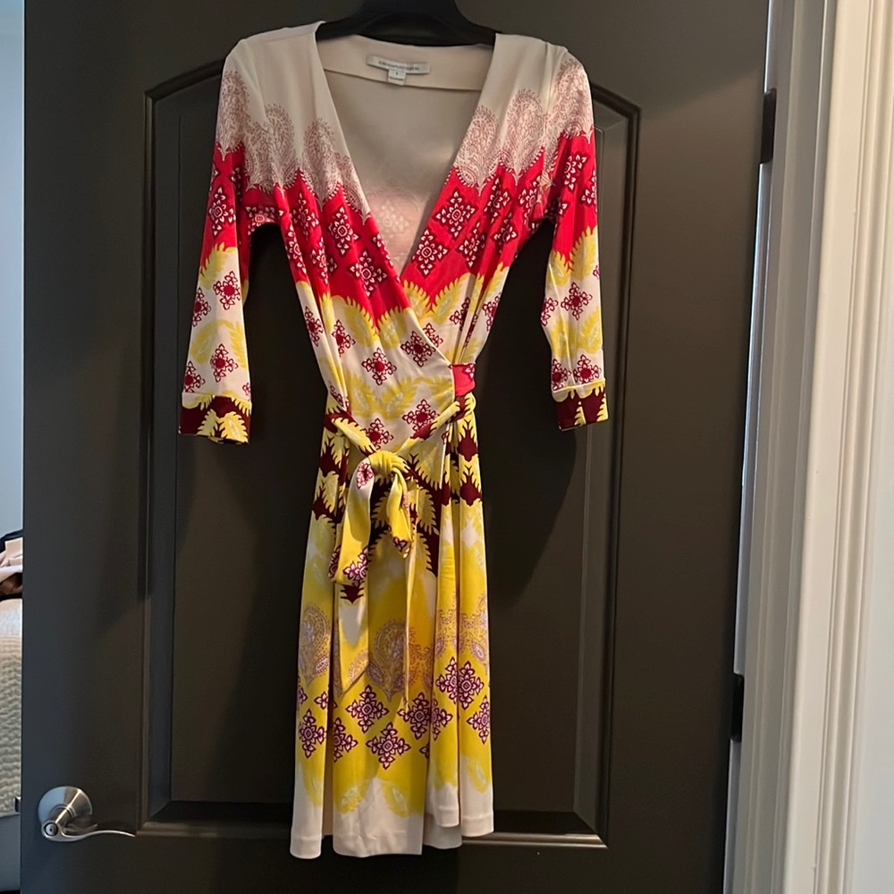 Fun, slightly used wrap dress